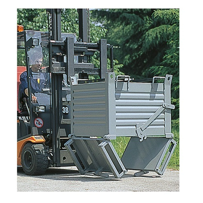 Vendita online Container in lamiera fondo apribile a rulli mm.1000x800x800H - Grigio scuro RAL7000